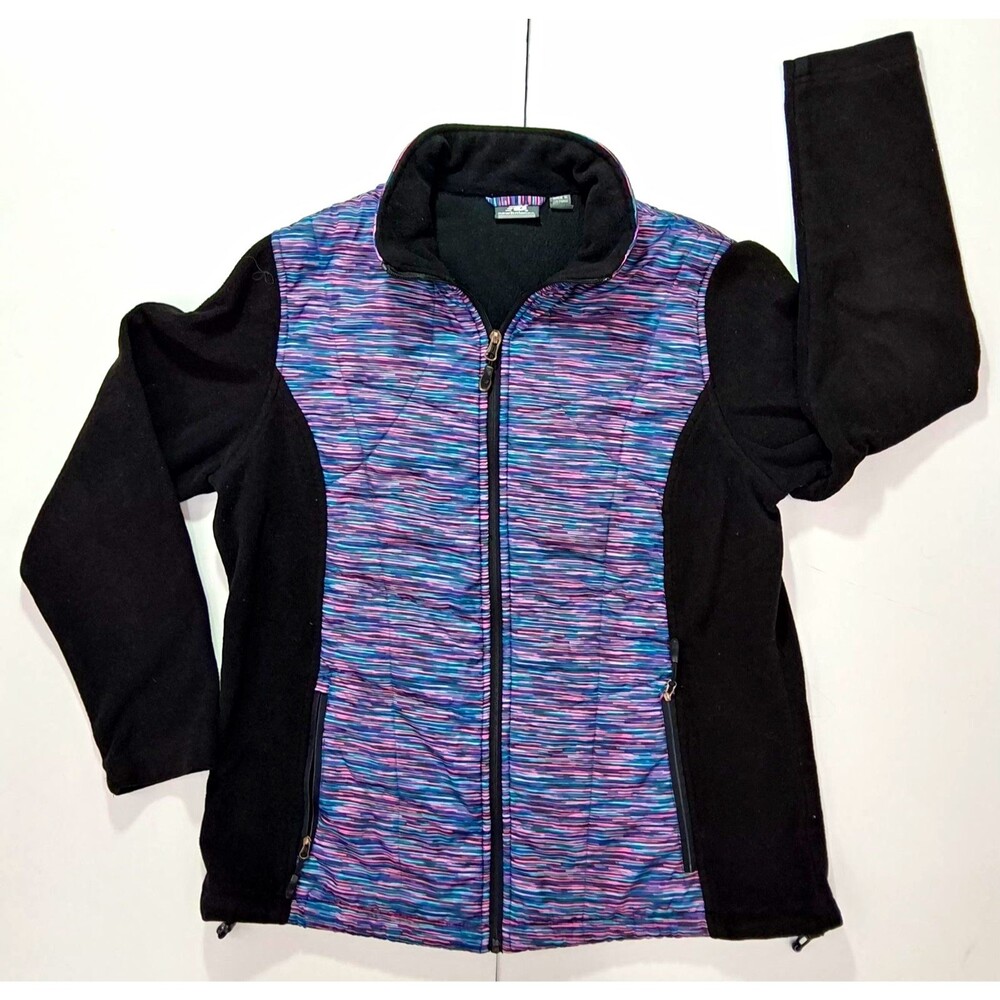New Balance Women's XL Full Zip Fleece Jacket Space Dye Pink Blue Black